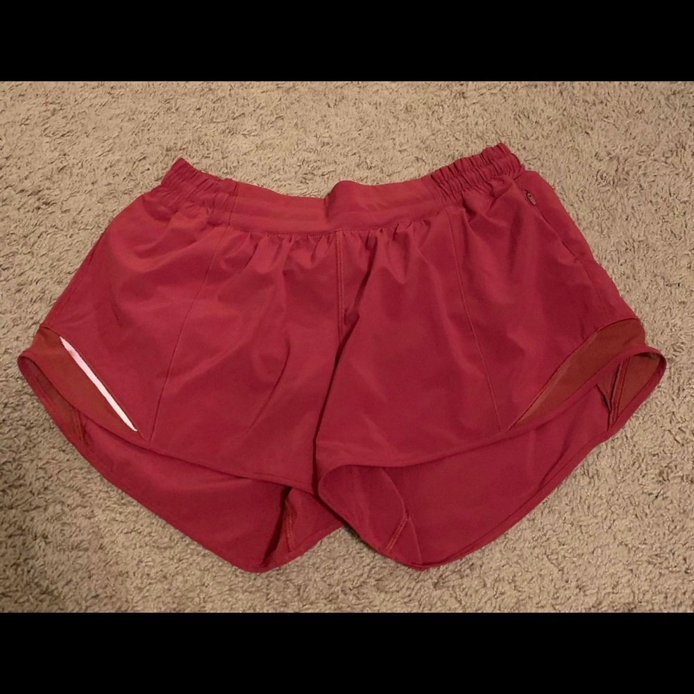 Red lululemon shorts! Hotty hots, size 12, tall! Good as new just not my size!